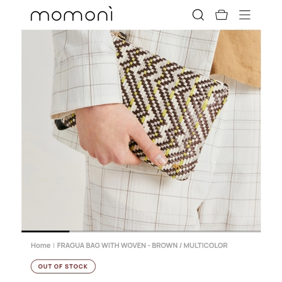 New MOMONI FRAGUA BAG WITH WOVEN - BROWN / MULTICOLOR